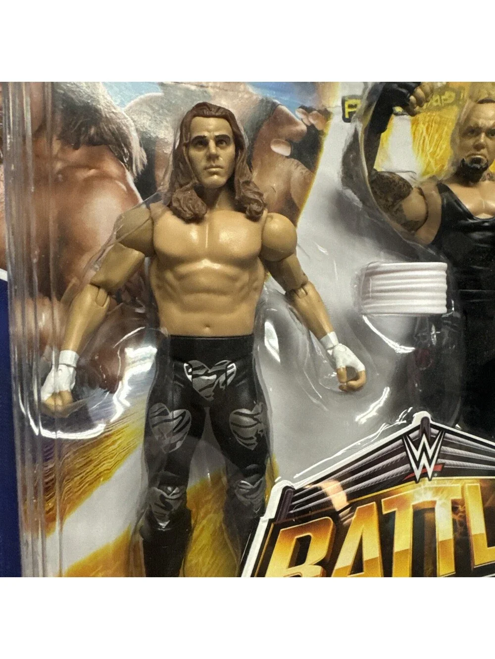 2014 WWE Battle Pack Shawn Michaels & Undertaker Mattel Action Figure Bent Card